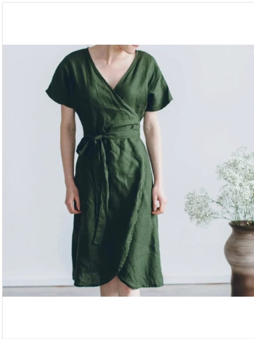 Linenfox Mimosa Linen Midi Dress Small to Medium